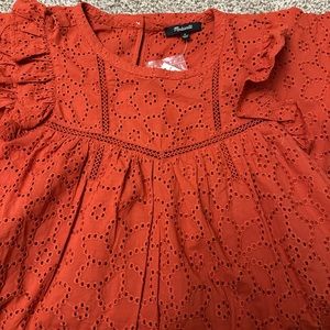 Madewell Burnt Orange Mini Dress. Size Medium. NWT